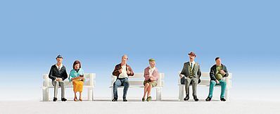Noch 15242 HO Scale Seated Passengers Figure Set, 6 pcs