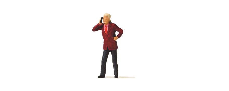 Preiser 28165 HO Scale Man with Mobile Phone Figure