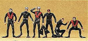 Preiser 10249 HO Scale Recreation & Sports SCUBA Divers pkg(6)