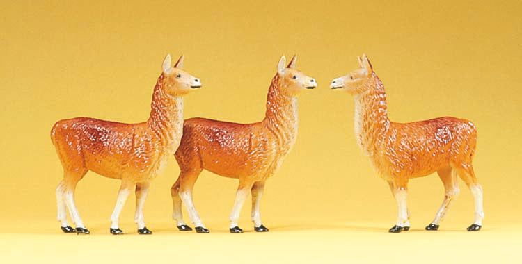 Preiser 20389 HO Scale Llamas Animal Figure Set