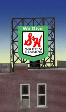 Miller Engineering 8890 O/HO Scale S&H Green Stamps Window Sign