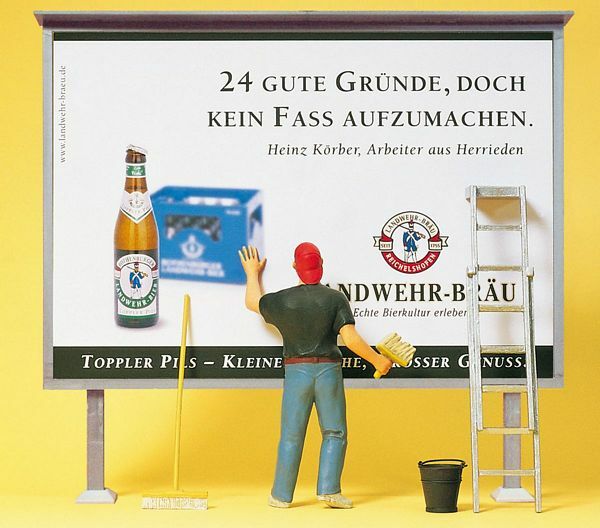 Preiser 45126 G Scale Working People Worker On Ladder, Putting