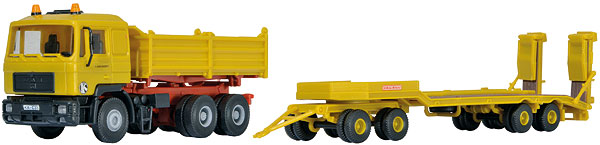 Kibri 14066 1/87 MAN Dump Truck with 4-Axle Lowboy Model Kit