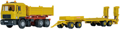 Kibri 14066 1/87 MAN Dump Truck with 4-Axle Lowboy Model Kit