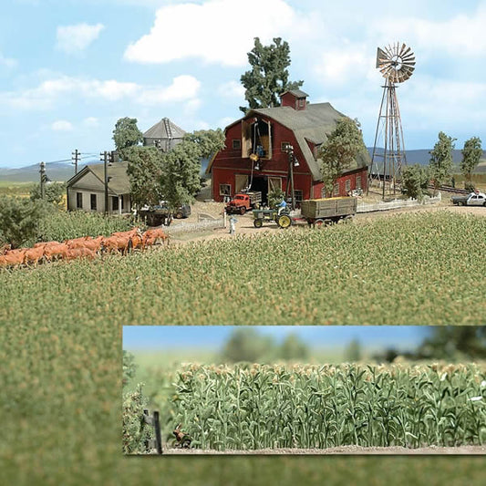 Busch 1202 HO Scale Corn Field -- Kit - 3-15/16 x 3-15/16" 10 x 10cm