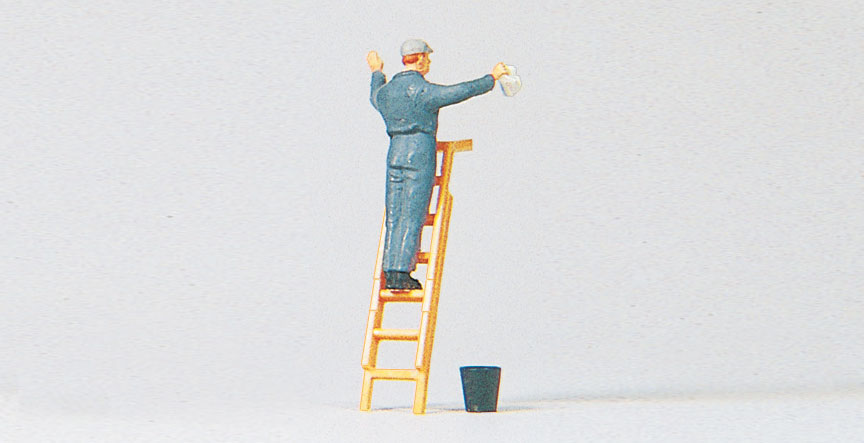 Preiser 28048 HO Scale Carriage Window Washer Figure