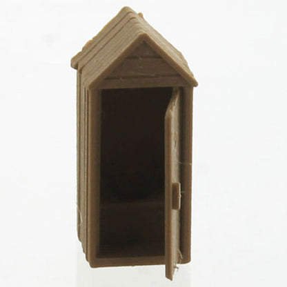 3D To Scale 87-142-WD 1/87 Outhouse, Rustic Wood Tone