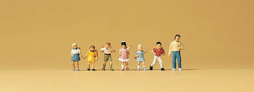 Preiser 79043 N Scale School Children Figure Set pkg(7)