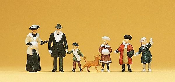 Preiser 12184 HO Scale 1900s Figures Passers-By Wearing Winter Clothes