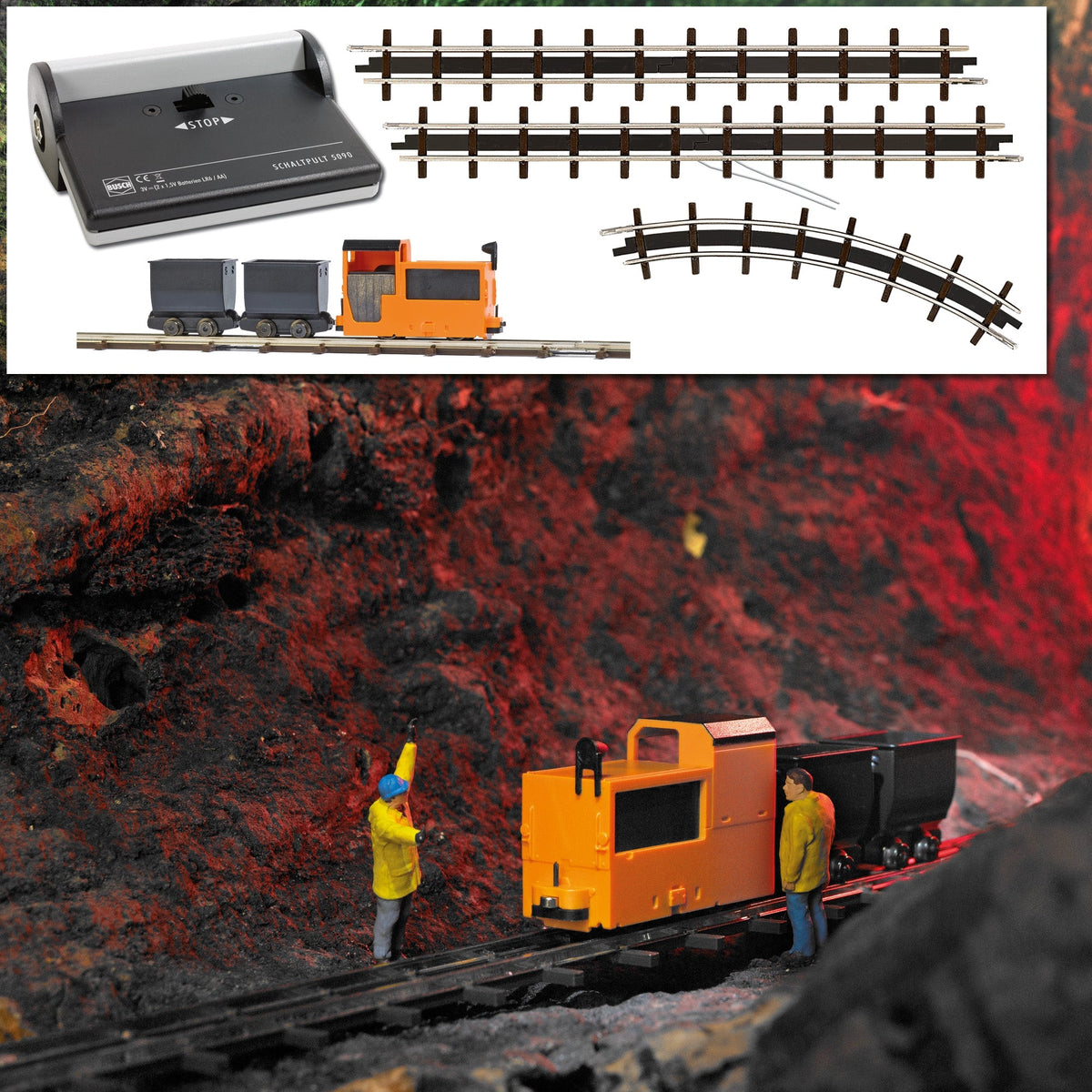 Busch 12020 HO Scale Feldbahn Mining Train Starter Set