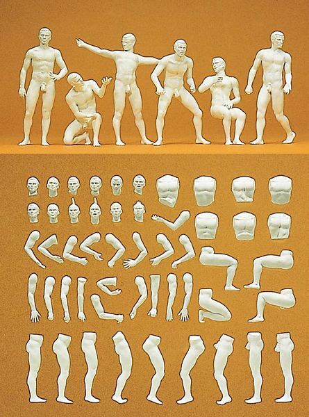 Preiser 45900 G Scale Customizing Figure Sets "Adam" Male Figures