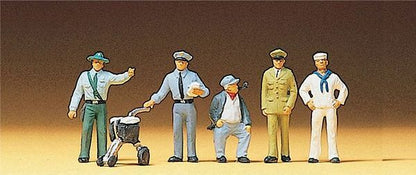 Preiser 10014 HO Scale Working People Different Professions pkg(5)