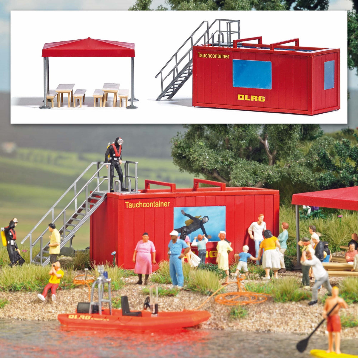 Busch 1618 HO Scale DLRG Diving Demonstration Container Kit
