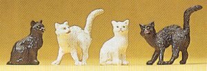 Preiser 47063 1:25 Scale Assorted Cats Figure