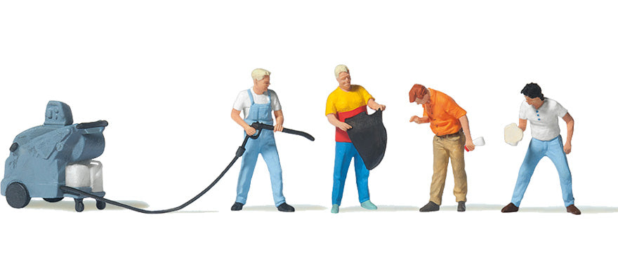 Preiser 10708 HO Scale At the Car Wash Figure Set
