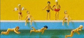 Preiser 10307 HO Scale Recreation & Sports Children at the Pool pkg(8)