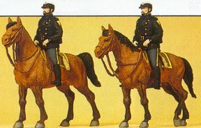 Preiser 10397 HO Scale Police Mounted On Horseback United States