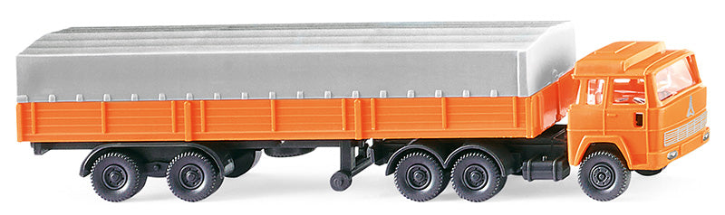 Wiking 095611 1/160 DB Magirus Flatbed Tractor Trailer, Orange