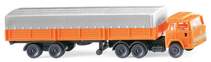 Wiking 095611 1/160 DB Magirus Flatbed Tractor Trailer, Orange