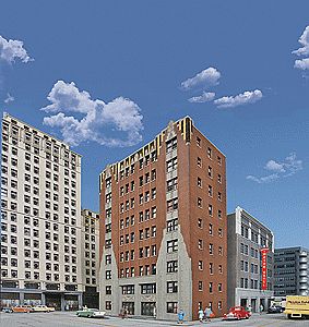 Walthers Cornerstone 3770 HO City Apartment Background Kit