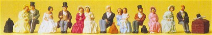 Preiser 12045 HO Scale 1847 Vintage Passengers pkg(13)
