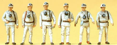 Preiser 10555 HO Scale Working People Miners w/Masks pkg(6)