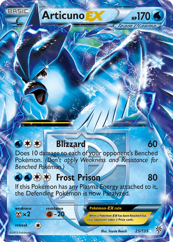Articuno EX (25/135) [Black & White: Plasma Storm]