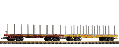 Piko 38774 G Scale Union Pacific Flatcar with Stakes, 2-Pack