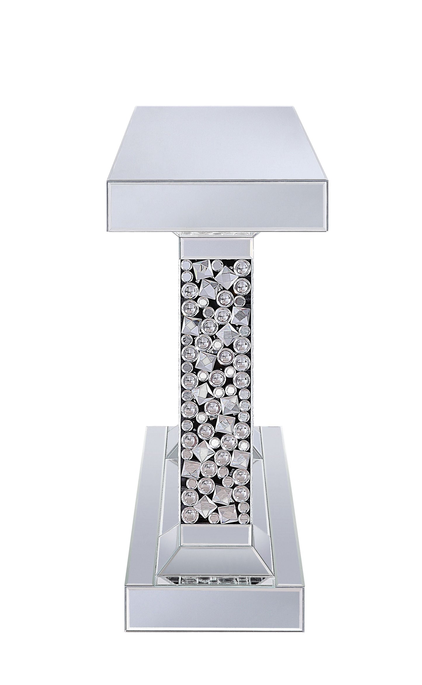 Lachina - Glam Mirrored Faux Gems Console Table - Silver by Couch.com