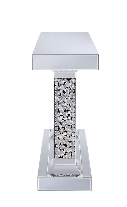 Lachina - Glam Mirrored Faux Gems Console Table - Silver by Couch.com