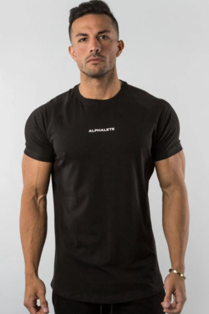 Men's Plus Size Letter Round Neck Short Sleeve T-Shirt