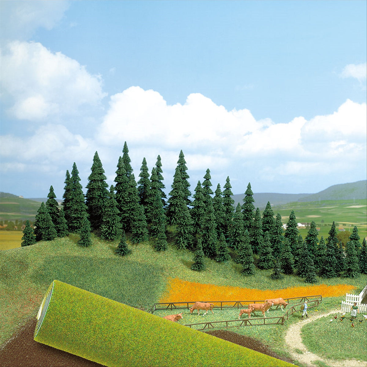 Busch 7221 All Scale Large Grass Mat, Spring Green, 100 x 80 cm