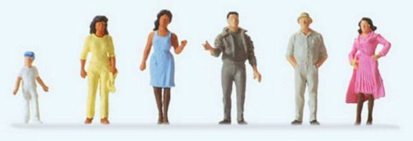 Preiser 14045 HO Scale Pedestrians Passers-By pkg(6)