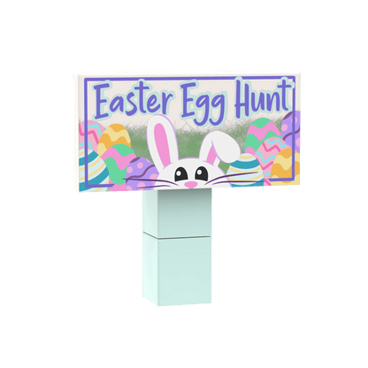 "Easter Egg Hunt" Sign & Post - Custom Printed - Made Using LEGO® Parts