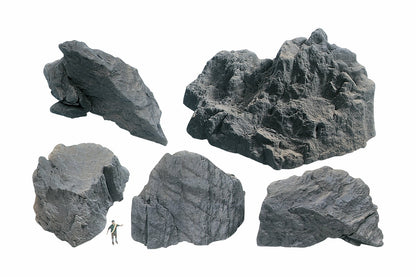 Noch 58451 HO Scale Granite Molded Foam Rock Pieces, 5-Pack