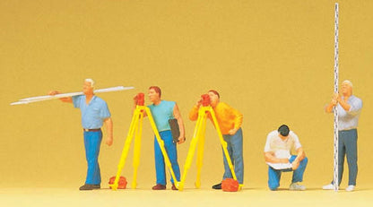 Preiser 10512 HO Scale Working People -- Surveyors pkg(5)