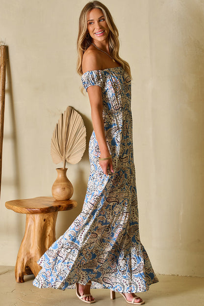 Bria Off Shoulder Maxi Dress by Threaded Pear