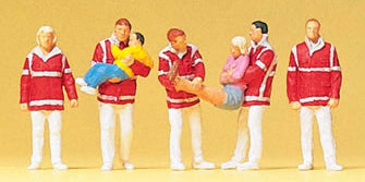 Preiser 10518 HO Scale Working People Paramedics Carrying a Patient