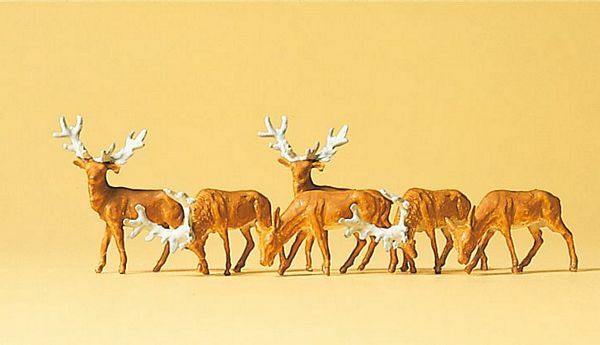 Preiser 79179 N Scale Animals Deer pkg(6)