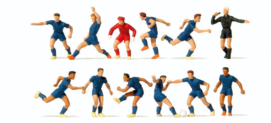 Preiser 10759 HO Scale Soccer Team with Referee Figure Set