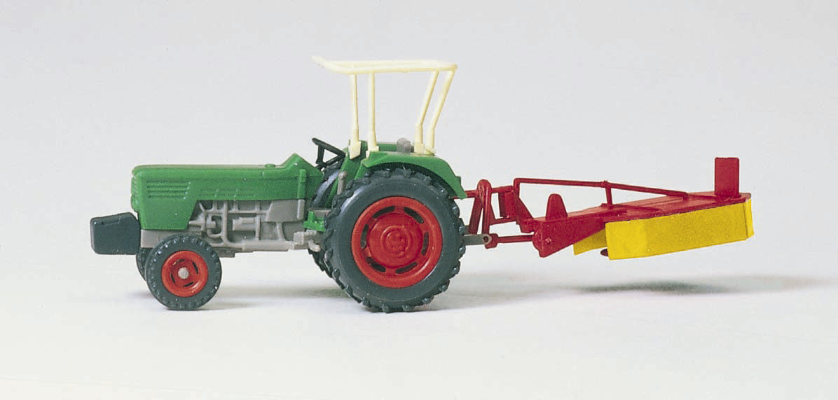 Preiser 17930 HO Scale Deutz D 6206 Tractor w/Mower Kit