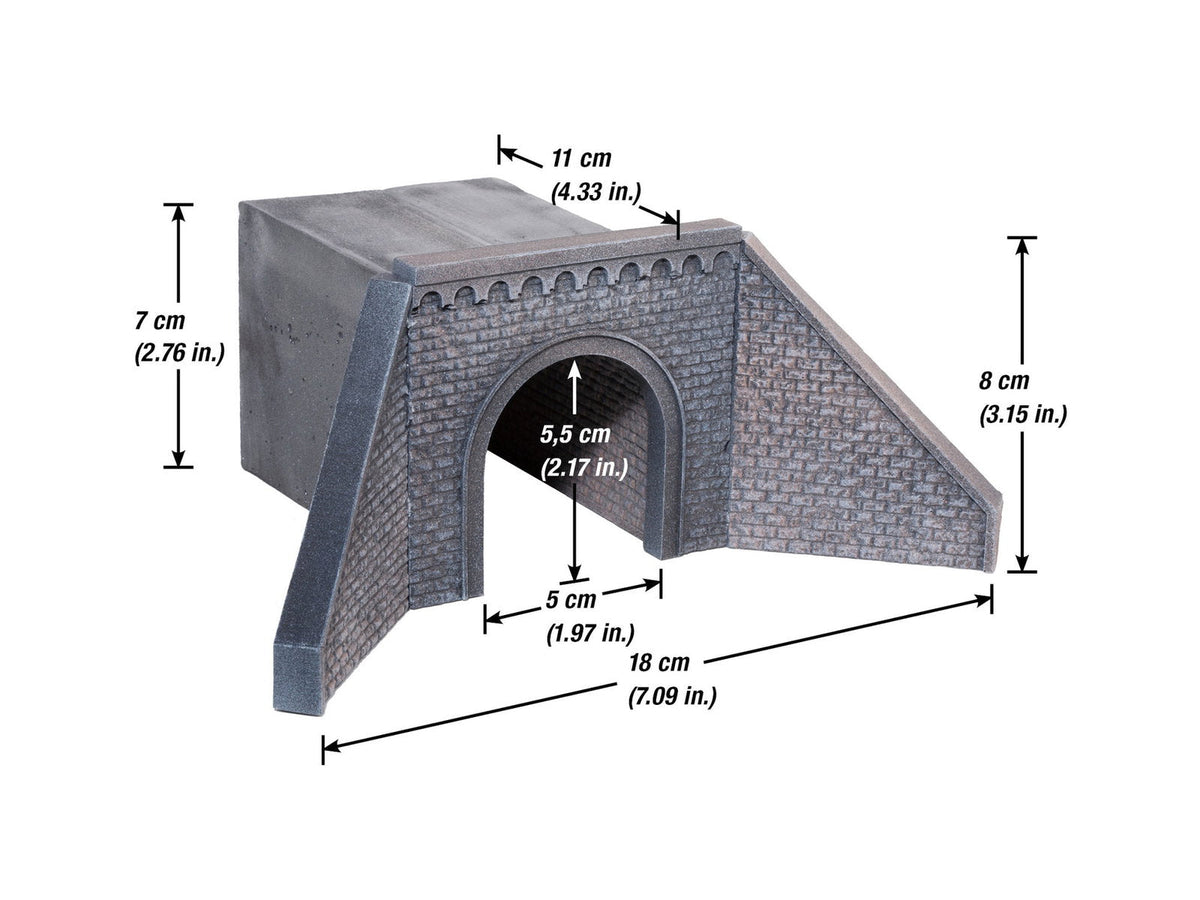Noch 58292 HO Scale Cut-Stone Underpass w/ Wing Walls, 1-Sided