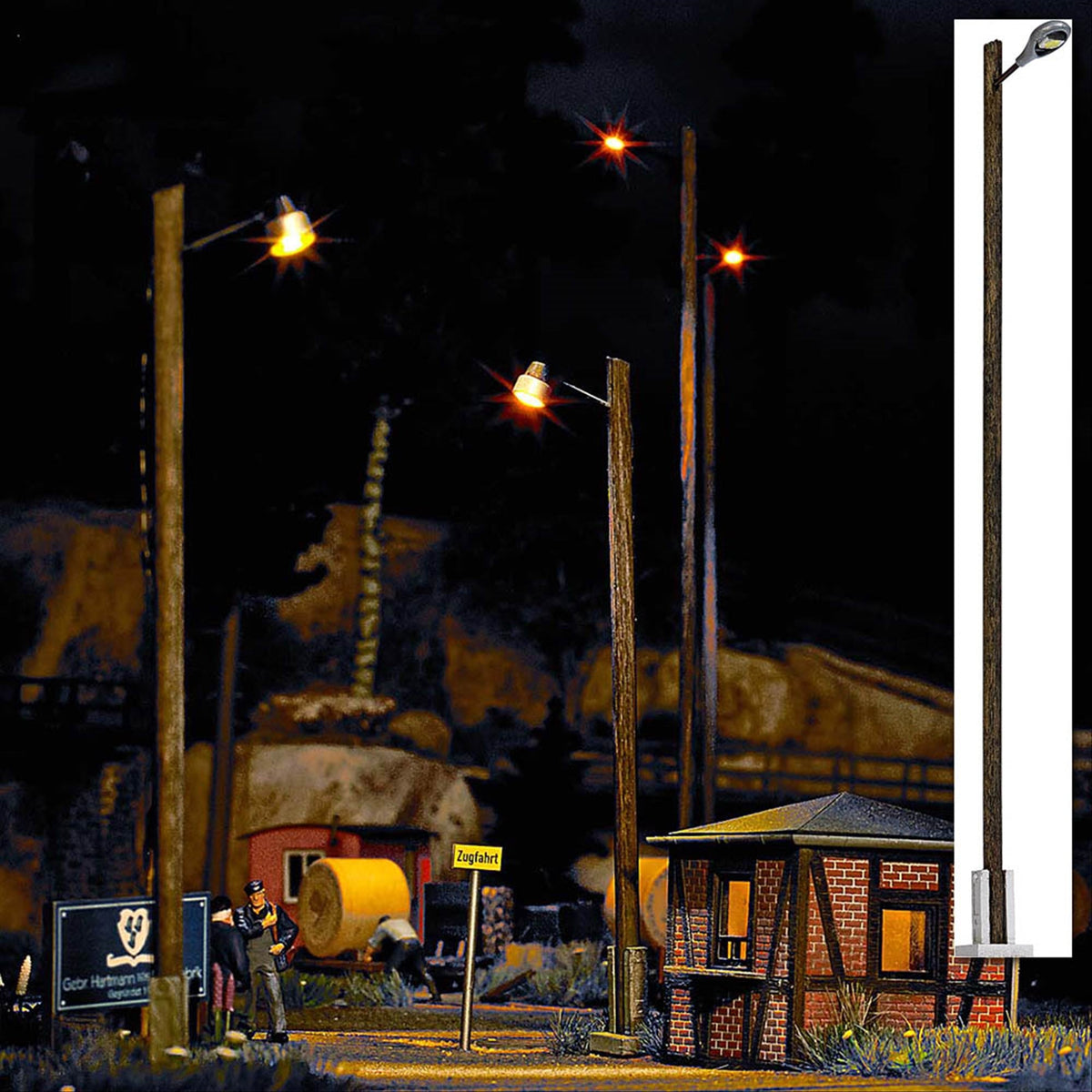 Busch 4111 HO Scale Teardrop Station Lamp, Yellow LED