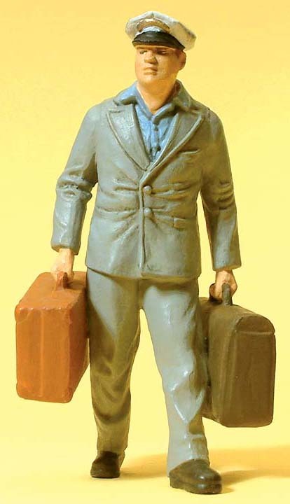 Preiser 45511 G Scale Working People US Porter w/Luggage