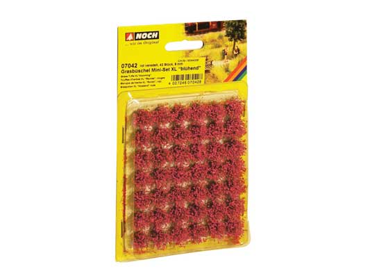 Noch 7042 All Scale Grass Tufts XL -- Blooming Red Flowers 3/8" Fiber Tufts (42)