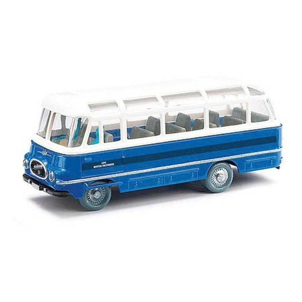 Busch 95723 HO Scale 1961 Robur LO 2500 Bus - Assembled -- Blue, White