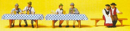 Preiser 10449 HO Scale Oktoberfest Goers #2 Seated At Tables pkg(6)