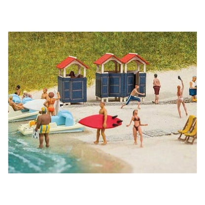 Noch 14261 HO Scale Changing Rooms - Laser-Cut Minis -- Laser-Cut Wood Kit - 1 Each: Single and Double Stall