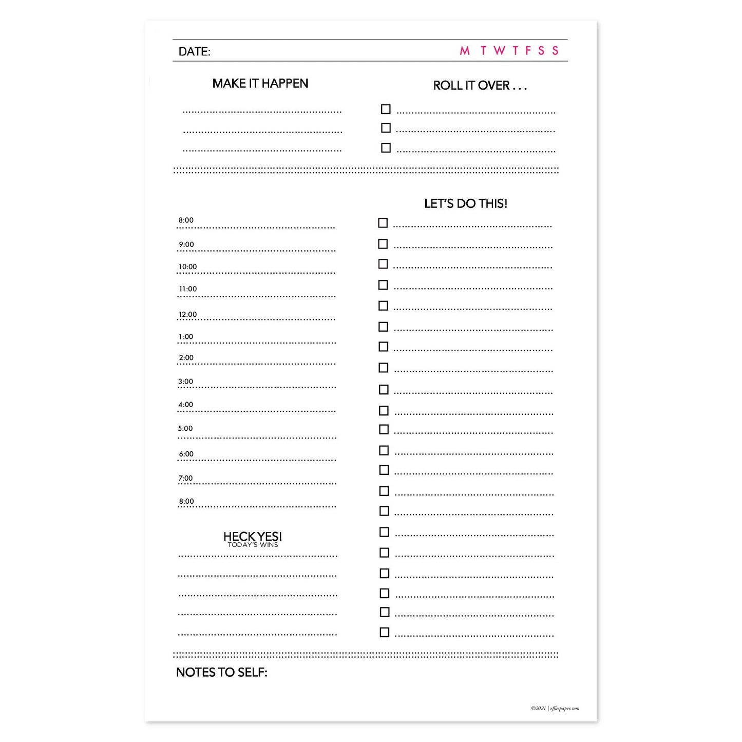 Undated Planner Insert Pages :: A5 by Effie's Paper