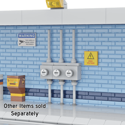 High Voltage Warning Sign - Custom Printed - Made Using a LEGO® Tile